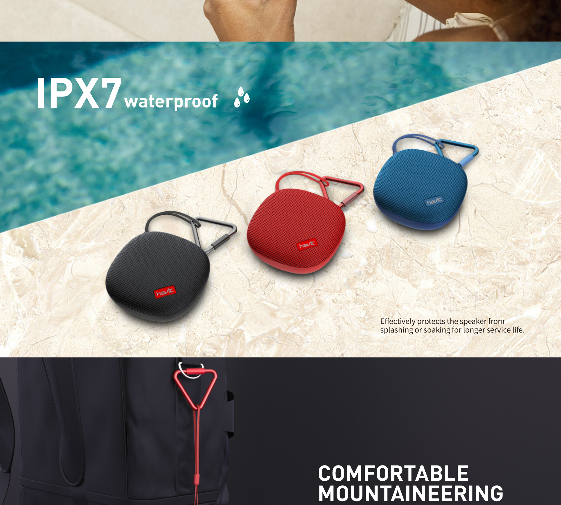 Havit M65 Bluetooth Speaker With IPX7 Waterproof