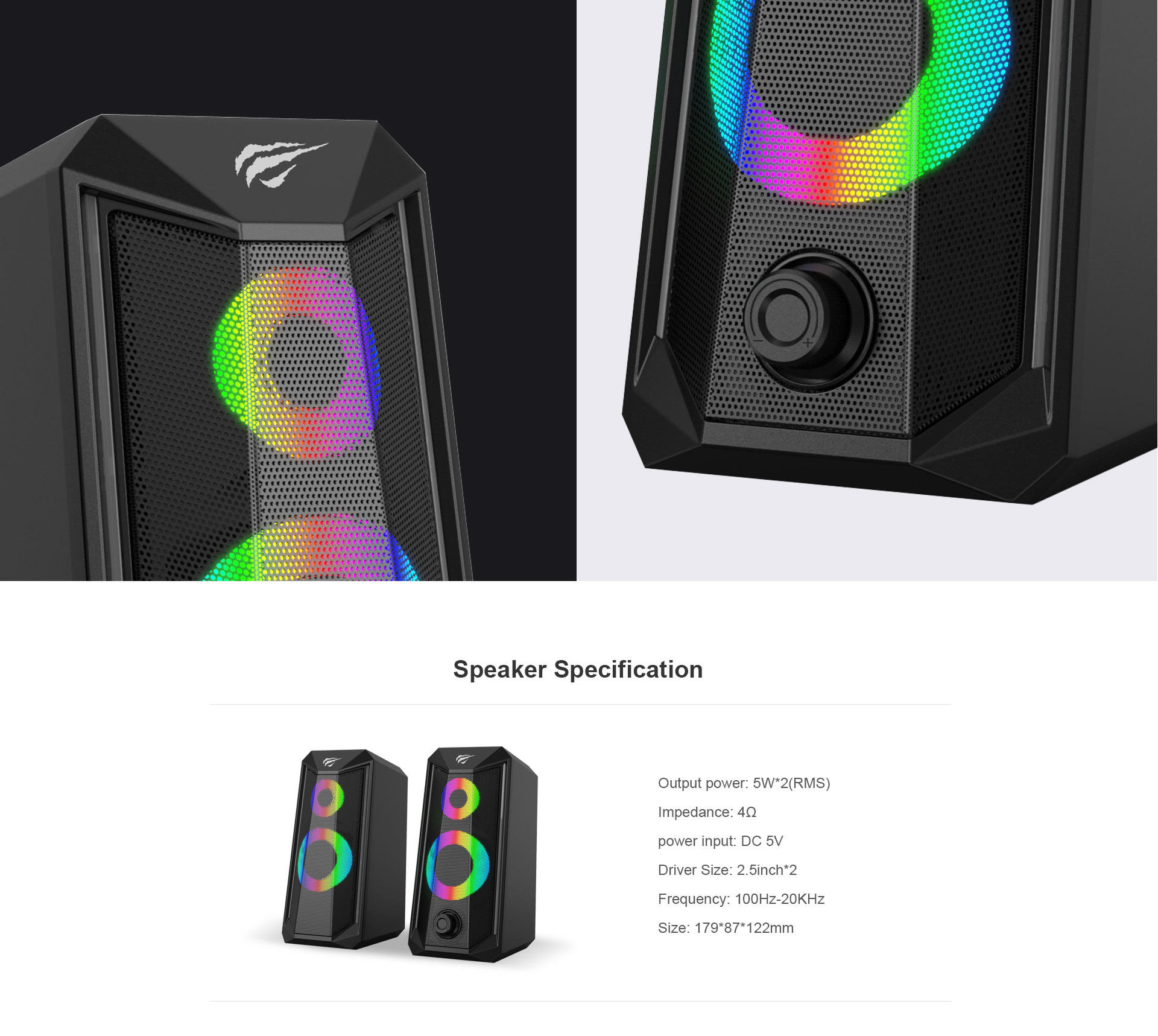 Loa Havit SK202 RGB 2.0 electronic sports speakers 7